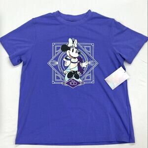 Disney Parks Shirt Adult Medium Purple 100th Anniversary Disney100 Minnie Mouse
